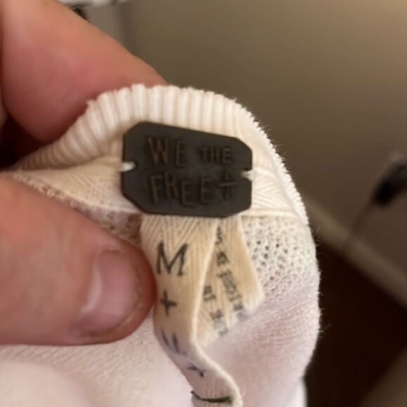 We The Free Off White Multi Color Design Thermal Boho Casual Modern - Picture 10 of 10